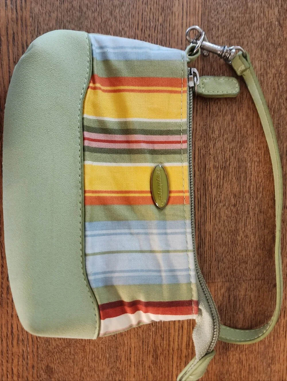 Wilsons Green Leather Bag & Longaberger Pouch W/free Wallet